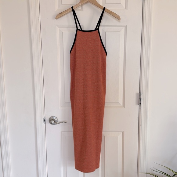Zara Like New Orange Jacquard Knit Midi Dress Size XS - Picture 5 of 8